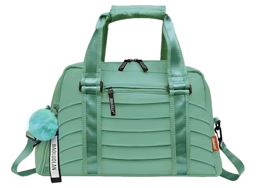 Bolsa Mala Feminina Academia Esportiva Treino Viagem Fitness Trabalho Transversal Compartimento para Tênis Bolso Impermeável (VERDE CLARO)