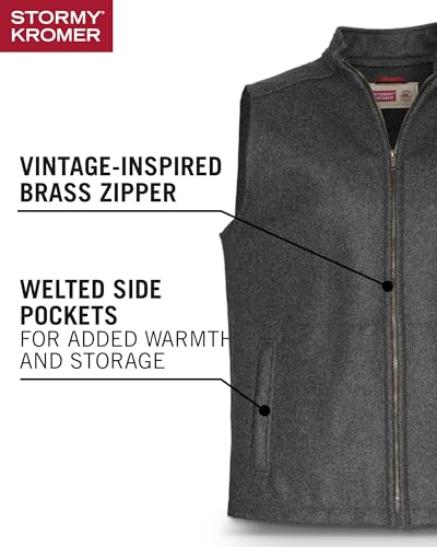 Image of Stormy Kromer The Ironwood Vest | Wool /Nylon Blend, Antique Brass Zipper, Unlined, Modern Cut, Slim Sleek Fit, Cut & Sewn in the USA