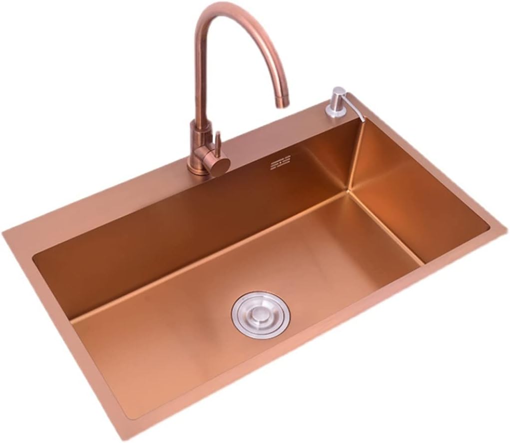 Kitchen Sink. Stainless Steel Single Bowl for Bar or Prep with Large