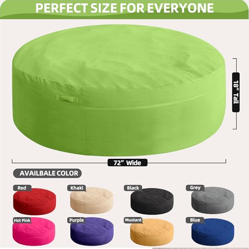 Image of HABUTWAY XX-Large Bean Bag Chair: Giant 7' Memory Foam Furniture Bean Bag Chairs for Adults with Microfiber Cover 7Ft（Lime）