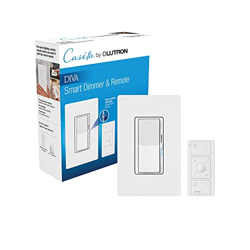 Lutron Diva Smart Dimmer Switch With Wallplate And Pico Smart Remote For Caseta Smart Lighting | No Neutral Wire Required | Dvrfw-6L-Wh-A | White #TOP2