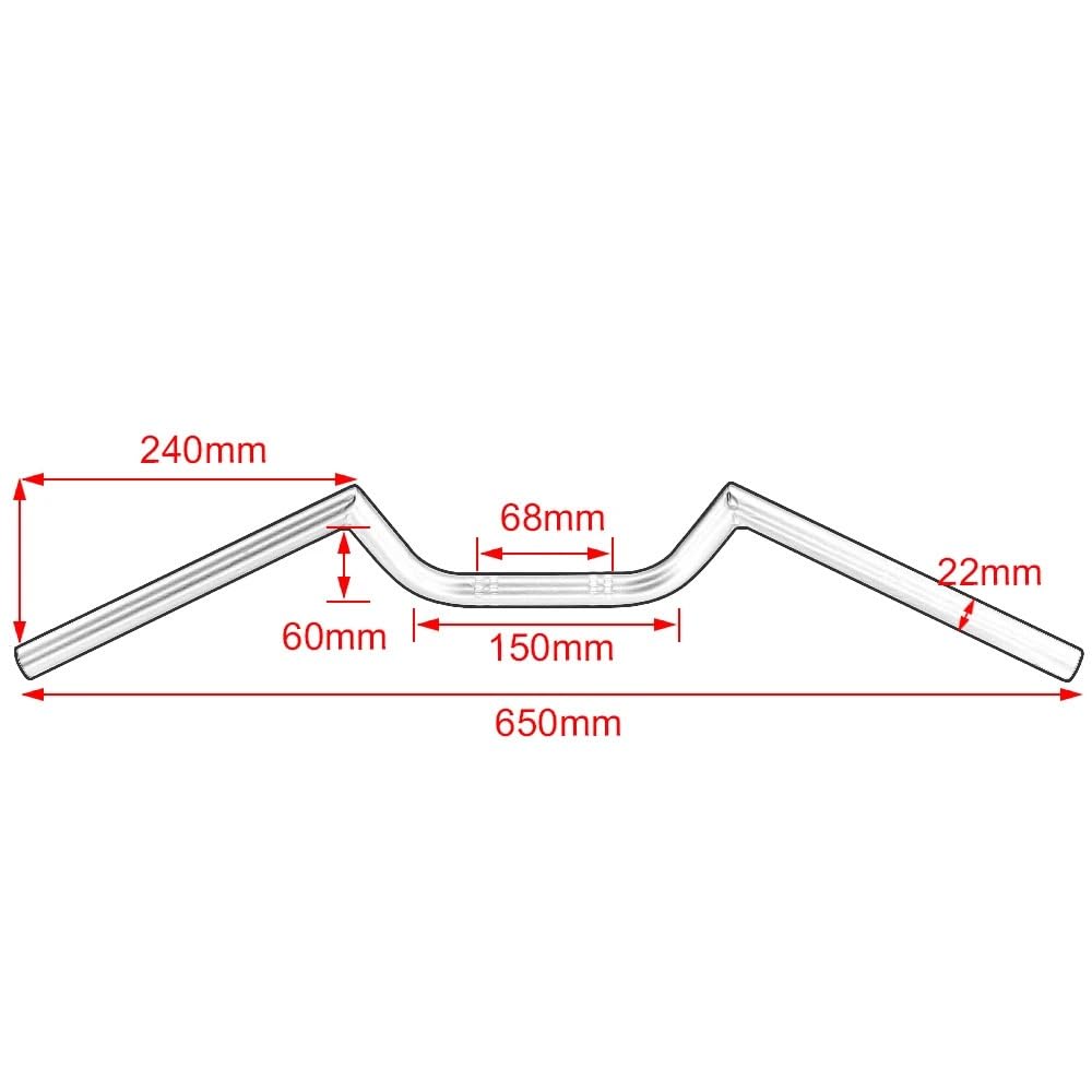 manubri moto alti manubri moto per naked Per Cruiser, Cafe Racer, Bobber | Manubrio Drag Bar per moto 7/8" 22mm Manubrio universale(Chrome)