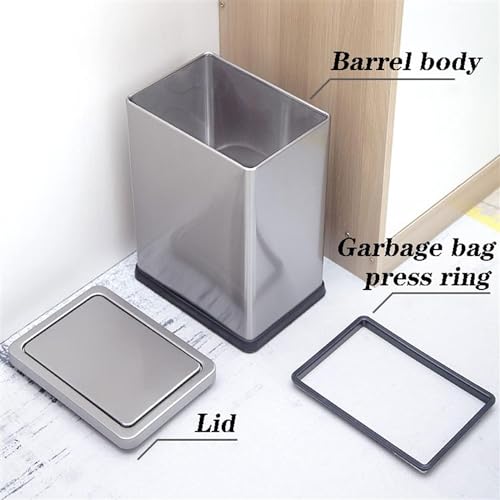 Cubo de basura de acero inoxidable de 10l para baño moderno y elegante 3