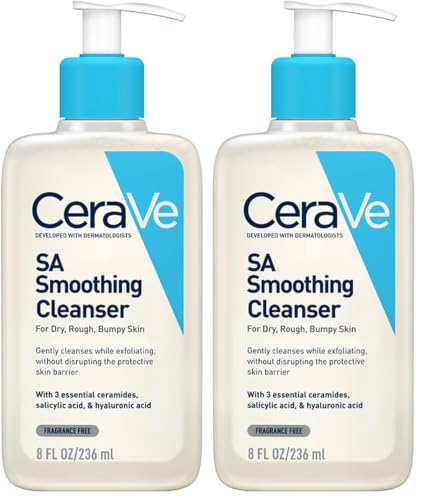 Image of CeraVe SA Smoothing Cleanser For Dry, Rough & Bumpy Skin, contains Salicylic Acid, Dermatologist Recommended Face wash (236ml) (Pack of 2)