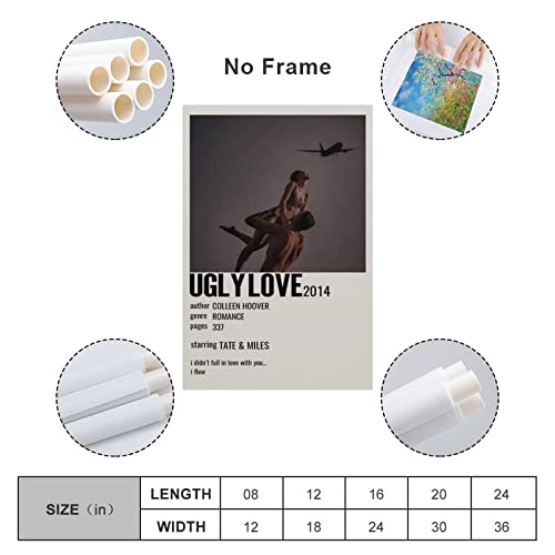 Aomaca Romantic Novel Poster Ugly Love By Colleen Hoover Aesthetic Posters For Bedroom Canvas Painting Posters And Prints Wall Art Pictures For Living Room Bedroom Decor 08X12Inch(20X30Cm) #TOP1