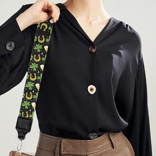 Image of GLENLCWE St Patricks Coins Buckles Wide Shoulder Strap Women Men Adjustable Replacement Belt Crossbody Canvas Bag Handbag