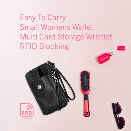 Image of Mundi Jacqui RFID Crossbody Wallet for Women, Vegan Leather Small Travel Handbag with Phone Holder, Compact Organizer with Card Slots and Removable Strap, Vacation Purse in Sweet Floral