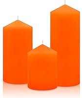 Vista 43 de Unscented 3x4 3x6 3x8 Inch Pink Pillar Candles, 3 Packs Dripless Long Lasting Large Solid Pastel Colored Different Sizes Cylinder Column Candles for