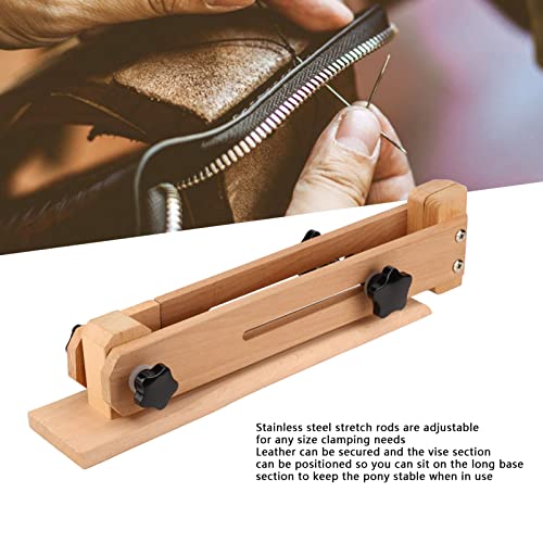 Tissting 45cm/17.7in Leather Stitch Pony Adjustable Angle Beech Wood Tool - Image 2
