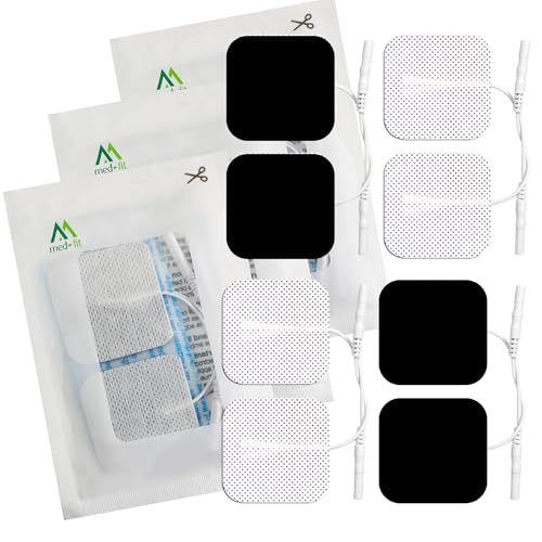 Med-Fit 1 Tens Pads: 16 Pads (4 Packs) Long-Lasting Self-Adhesive Tens Pads (5cm x 5cm) with Patented Hydro-Gel Technology