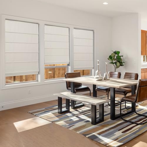 CHICOLOGY Roman Shades for Windows, Roman Window Shades, Roman Shades, Window Treatments, Window Shades for Home, Window Shade, Ridgewood Cream (Privacy & Light Filtering), 33" W X 72" H by Chicology - Image 8