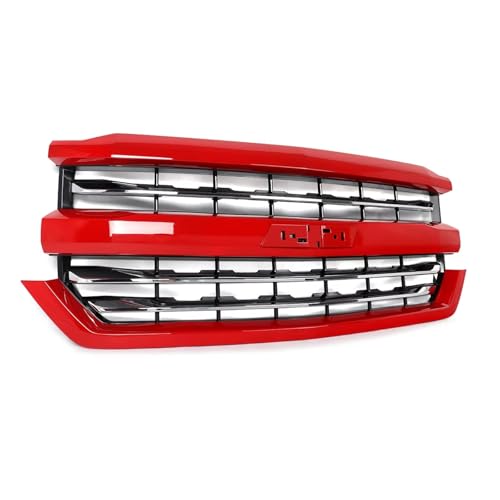 Calandre Silverado 1500 2016-2018 style Z71 rouge vif et chrome pour pare-chocs
