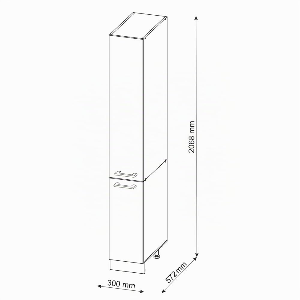 Vicco Dispensa universale R-Line, Bianco lucido, 30 cm | con porte, per la conservazione di utensili domestici e per hobby