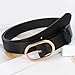 XZQTIVE 3 Pack Plus Size Women's Leather Belts for Jeans Pants Dress Fashion Gold Buckle Ladies Waist Belt,Black Beige Coffee
