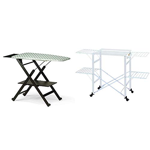 Foppapedretti Assai ASSE da Stiro, Wenge & Gulliver Stendibiancheria Pieghevole, Bianco