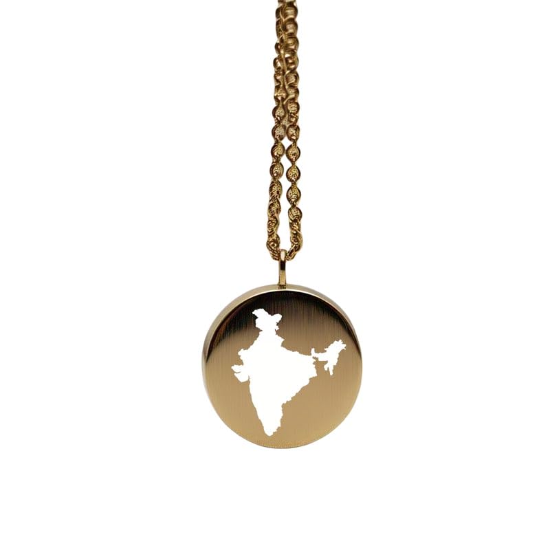 Pendentif carte de l'Inde en argent, bijou de voyage délicat et breloque ronde