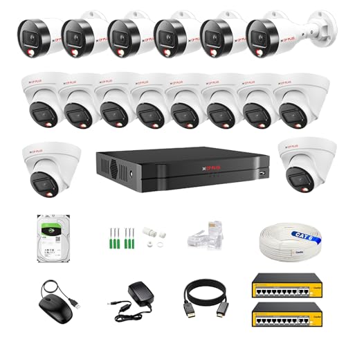 CP Plus IP illumax 16 CH AI NVR, 4MP 10 Dome & 6 Bullet IP C...