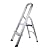 Dporticus Portable 2 Step Non-Slip Aluminum Ladder Folding Platform Stool with 330 lbs Load Capacity Silver,15.7” Height to Platform for Home