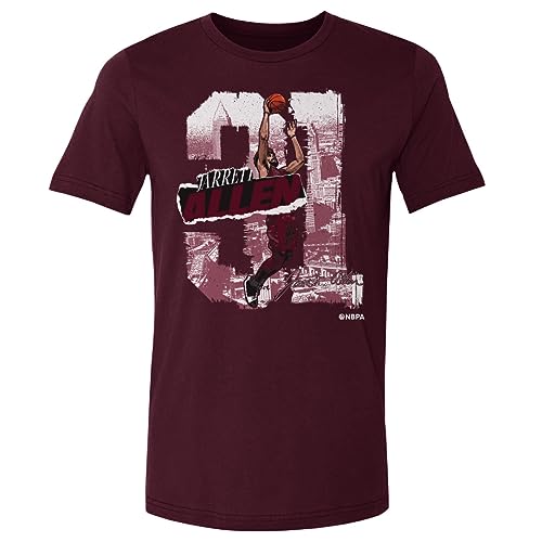 500 LEVEL Jarrett Allen Cleveland Rough Cleveland Cavaliers Shirt (Maroon, XXX-Large)
