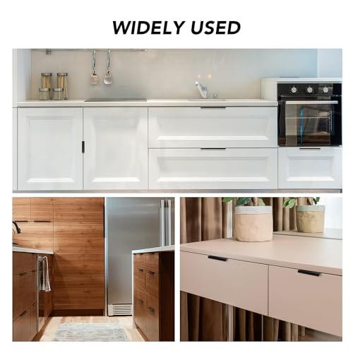 Image of Ravinte 30 Pack Finger Pulls for Cabinets 128mm /5 Length Black Edge Pulls | 102mm /4 inch Hole Center Concealed Handles, Tab Handle Profile, Minimal Look, For Kitchen Drawers Tab Handle