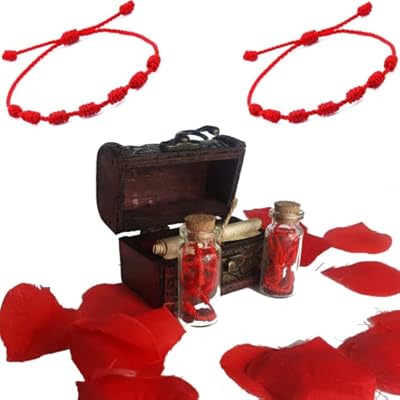 Odiseo Regalo Romantico para Parejas. Pulseras Parejas hilo rojo del destino - Regalo Aniversario - Cofre con 2 Pulseras de Hilo Rojo de Leyenda Japonesa y Pergamino | Ya disponible en tu tienda friki favorita! En mundofriki.es!
