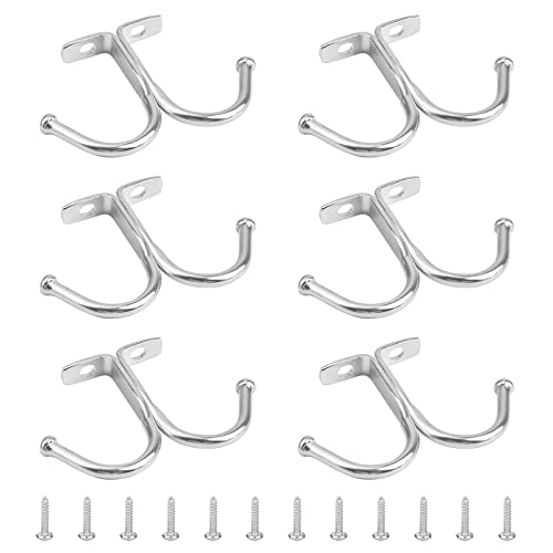 UFURMATE Mugghållare, 6 st muggställ under skåp toppmonterade mugghyllhängare under hylla krokar metall förvaringskrokar för skåp kök badrum (silver)