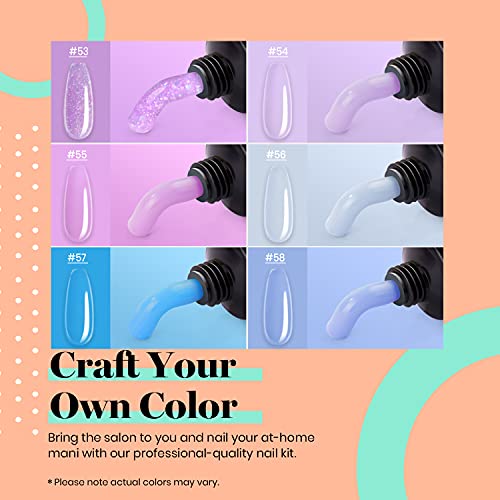 Kit de unhas de gel de extensão de poliéster Beetles – 6 peças de gel construtor azul e roxo, purpur