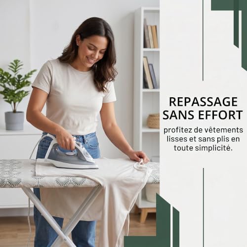 QEXUJOW Table à repasser,Housse de table à repasser, en tissu de coton résistant à la chaleur, adaptée aux tables à repasser domestiques mesurant 110 * 34CM. – vue 2