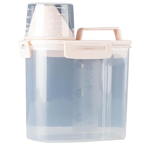OLACD Recipiente para almacenamiento de comida para perros, taza medidora incluida, comida de plástico para mascotas para gatos transparentes con comida