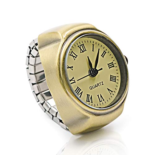 DreamsEden Vintage Ring Watch, Round Fashion Roman Numerals Finger Watch