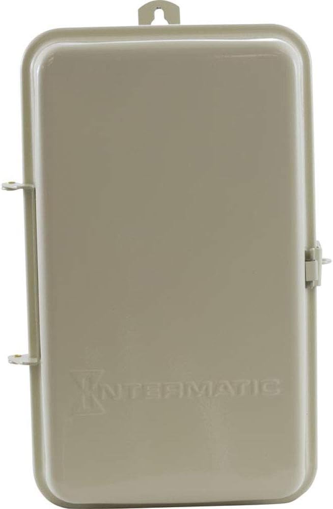 Intermatic T101R201 Time Switch with cover closed, showing the durable metal enclosure.