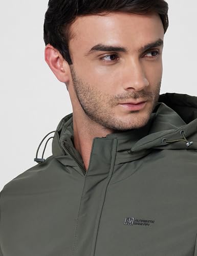 Image of Qube by Fort Collins Hooded Light Jacket for Men - Fashionable, Lightweight Jacket for Cool Days in Winter