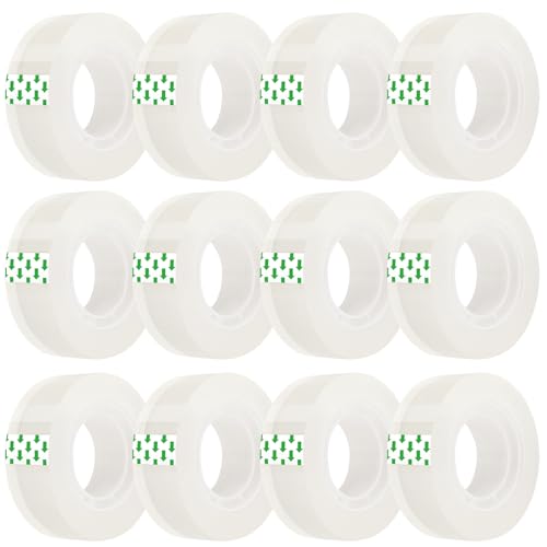 Image of OWLKELA 12 Rolls Clear Tape Refills, 60U, 0.7 inch x 1000 inch