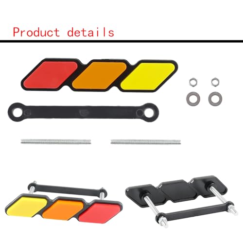 Image of 1 PC Car Slotted Grille with Three Color Markings, 4.72 inch x 0.98 inch Thickened Center Grille Personalized Markings, Modification Accessory, for Toyota Tacoma 4runner Tundra (Yellow & Orange & Red)
