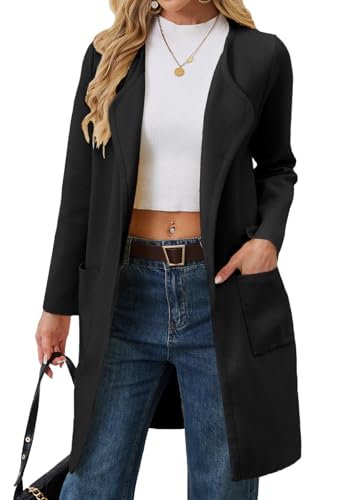Image of Alaster Queen Women's Open Front Knit Long Fall Sweater Cardigan Coatigan