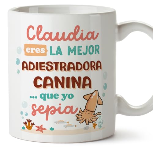 MUGFFINS Tazas Personalizadas para ADIESTRADORA CANINA mujer - En Español - Mejor que yo Sepia - 11 oz / 330 ml - Regalo Personalizable original y divertido