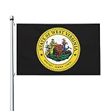 HUYGD Flagge von West Virginia, beidseitig bedruckt, personalisierbare Gartenflagge für Balkon, Haus, Dekoration, 90 x 150 cm