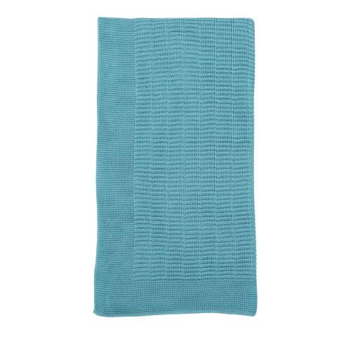 Copertina in Filo di Cotone a Maglia per Neonati 80x80 cm Verde - Evan