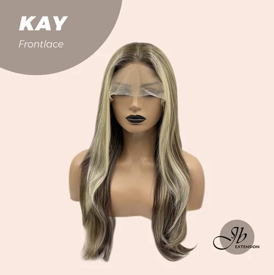 Miniatura 2 de JBEXTENSION Peluca de encaje frontal de 24 pulgadas, color marrón KAY con reflejos, pelucas largas y rizadas para mujer, pelucas sintéticas