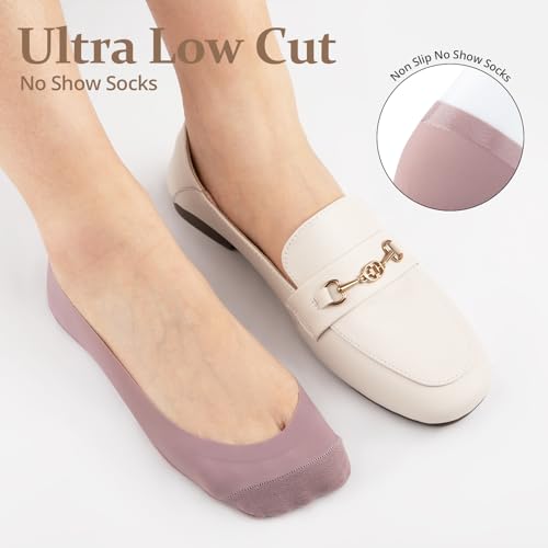 COOPLUS No Show Socks Womens Non Slip Ultra Low Cut Cotton Invisible Socks Thin Flat Boat Liner Socks 7 Pairs4