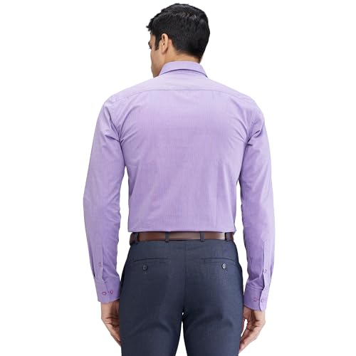 Image of Park Avenue Men Slim Fit Structure Pattern Pure Cotton Semi Cutaway Collar Full Sleeve Formal Shirt