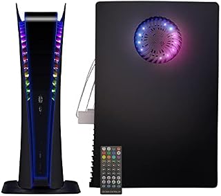 Q-View PS5 Faceplate with Customised Vents for PS5 LED Lights - PS5 Cover Plates (Digital Version) with RGB Lights Package - Premium PS5 Accessories by Q-View