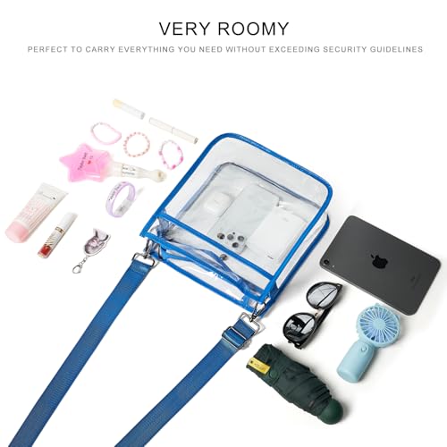 Image of Bluome Clear Bag for Stadium Events 12x12x6, Clear Purses Stadium Bag Crossbody Purses for Concerts Football Games Travel