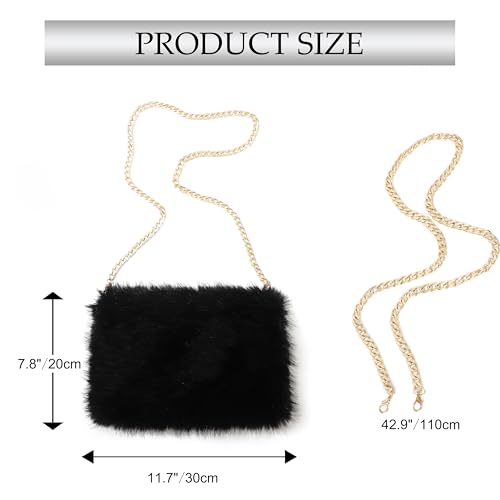 LA CARRIE Faux Fur Crossbody Bags for Women Shoulder Bag Purse Handbags Shoulder Strap3