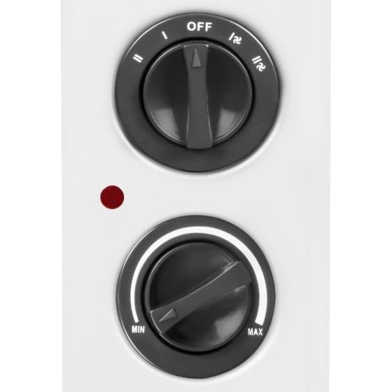 VONROC Calefactor de convección - 2000W - Blanco - Con ventilador turbo - Termostato regulable - 2 posiciones de calefacción - Para habitaciones de hasta 24m2 - Diseño moderno