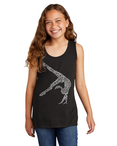Threadrock Girls Gymnast Typography Gymnastics Word Art Youth Tank Top3