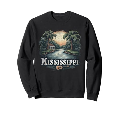 Recuerdo vintage de paisaje retro de Mississippi Sudadera
