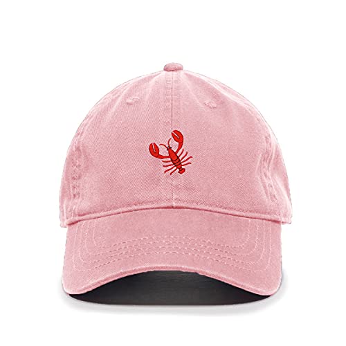 Tech Design Lobster Baseball Cap Embroidered Cotton Adjustable Dad Hat Light Pink
