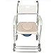 Winado Bedside Commode Chair, 4 in 1 Toilet Rolling Transport Chair with Arms & 4 Brakes, Shower Wheelchair for Adults, Senior, Elderly, Handicap, Disabled (White+ O Shape Cushion)