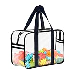 Clear Toy Storage Bag with Zipper - Organizing Bags for Home Travel with Handles - for Building Blocks, Puzzle, Book, Board Game(1, X-Large)